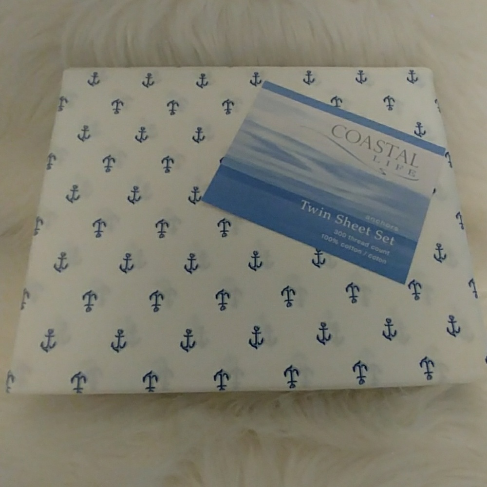 Coastal Life Twin Anchor Sheet Set